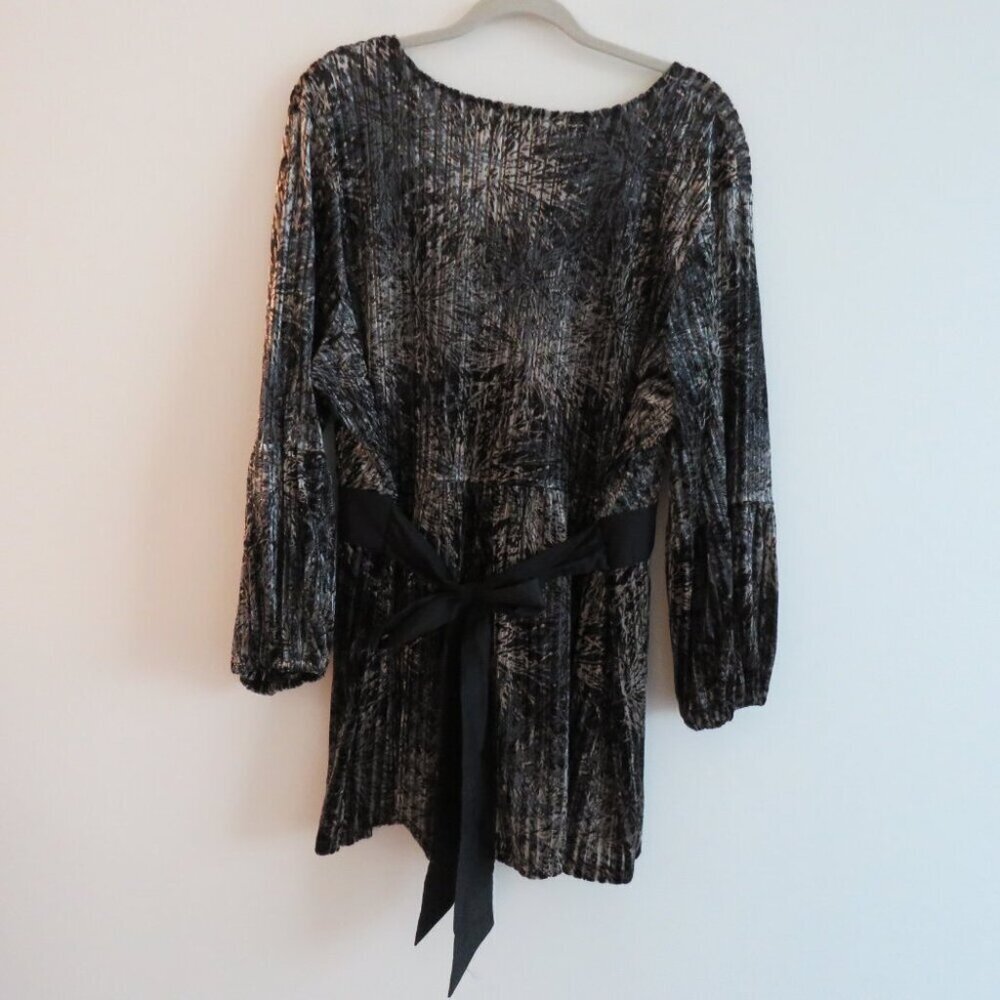 VINTAGE NINE WEST Y2K Velvet Burnout Metallic Babydoll Top Whimsigoth - Size 2X - Picture 3 of 16